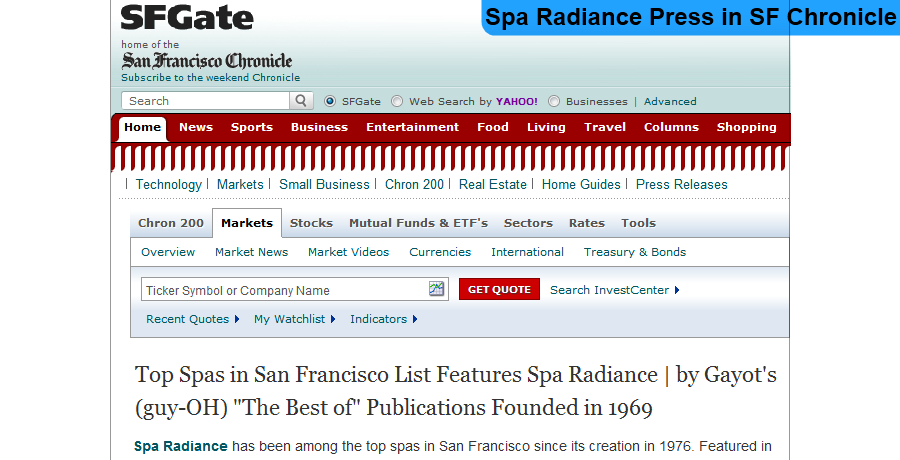 Spa Radiance Press Release in SFGate.com